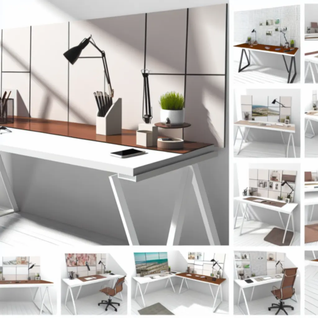 Collectie van Deskavio desk setups en accessoires op een modern bureau
